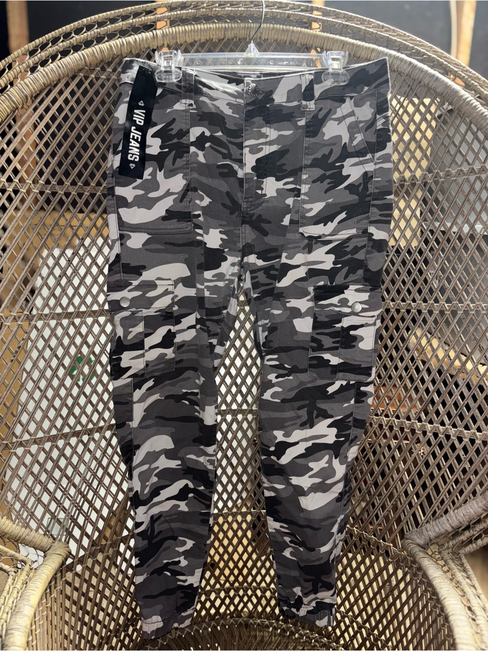 VIP Gray & Black Camo Cargo Pants